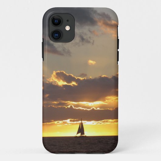 日没の帆ボート Case-Mate iPhoneケース (裏面)