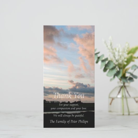 日没の平和な空3の悔やみや弔慰でありがとう サンキューカード (スタンド正面)