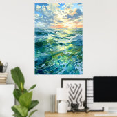 日没の広大な海の海 |愛 ポスター (ホームオフィス)