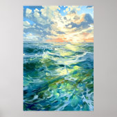 日没の広大な海の海 |愛 ポスター (正面)