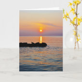 日没の挨拶状 カード (黄色い花)