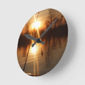 日没の採取 ラウンド壁時計 (傾斜)