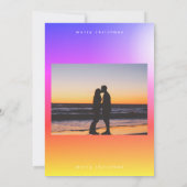 日没の新年のグラデはっきりしたーション虹の幸せな写真 シーズンカード (裏面)