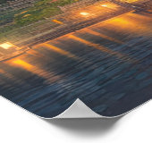 日没の日本の魅惑的な寺院 ポスター (角)