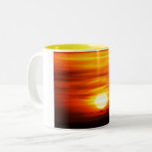 日没の明るい太陽、ジャージー ツートーンマグカップ (正面左)
