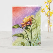 日没の時のひまわり秘密の挨拶空白の会 カード (黄色い花)
