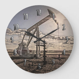 日没の時計のカラフルなポンピングユニット ラージ壁時計