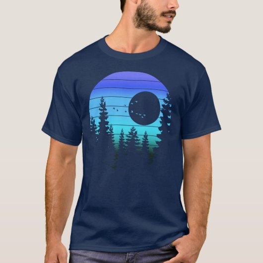 日没の景色(青) Tシャツ (正面)