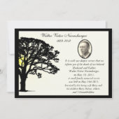 日没の木の写真の死の発表カード 案内状 (正面)