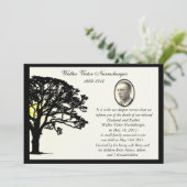 日没の木の写真の死の発表カード 案内状 (スタンド正面)