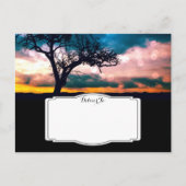日没の木の日付を保存結婚する 案内ポストカード (裏面)