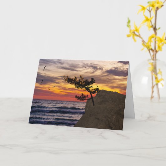 日没の木の父の日 カード (黄色い花)