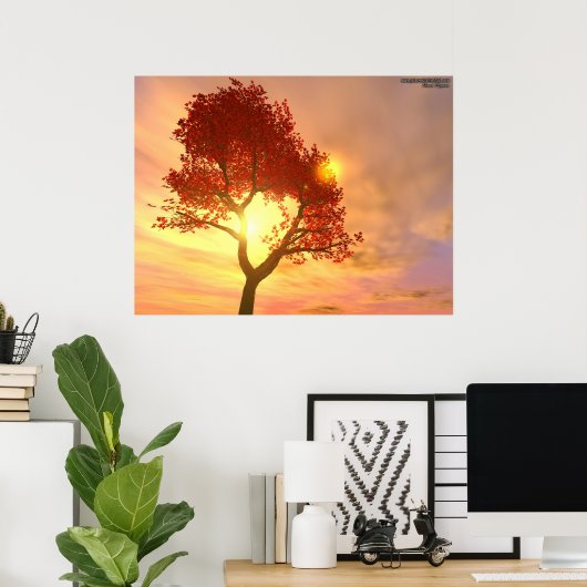日没の木 ポスター (ホームオフィス)