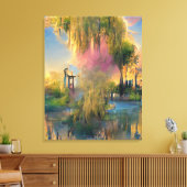 日没の未来の柳の木 キャンバスプリント (インサイチュ (リビング))