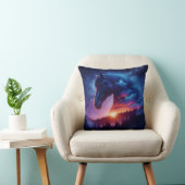 日没の森の中の馬のシルエット|過去記事 クッション (椅子)