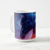 日没の森の中の馬のシルエット|過去記事 コーヒーマグカップ (正面左)