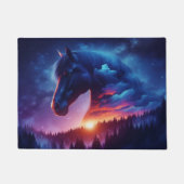 日没の森の中の馬のシルエット|過去記事 ドアマット (正面)