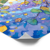 日没の森の水の色絵を描のポスター ポスター (角)