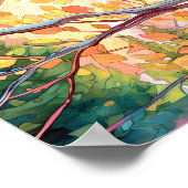 日没の森の水の色絵を描のポスター ポスター (角)