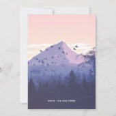 日没の森林山のベビーシャワー 招待状 (裏面)