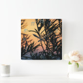 日没の植生 スクエア壁時計 (ホーム)