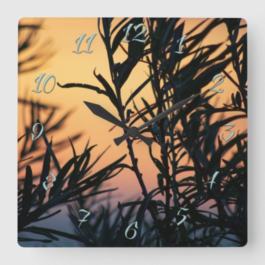 日没の植生 スクエア壁時計 (正面)