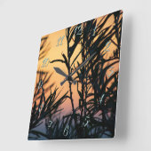 日没の植生 スクエア壁時計 (傾斜)