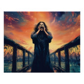 日没の橋の上で叫ぶ感情姿 | ポスター (正面)