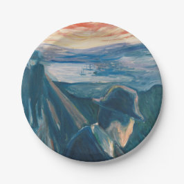 日没の気分と絶望（Edvard Munch著） ペーパープレート