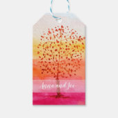 日没の水彩手絵を描形 ギフトタグ (正面)