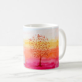 日没の水彩手絵を描形 コーヒーマグカップ