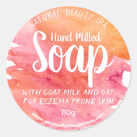 日没の水彩石鹸ラベル ラウンドシール (正面)