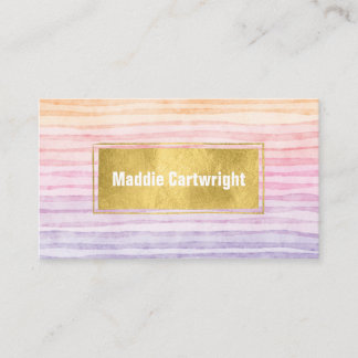 日没の水色のストライプ名刺 名刺