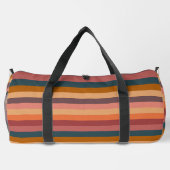 日没の水色のストライプ ダッフルバッグ (裏面)