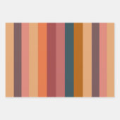 日没の水色のストライプ ラッピングペーパーシート (正面)