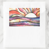 日没の水色 長方形シール (バッグ)