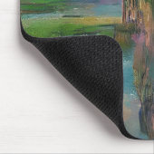 日没の池のそばの柳と藤 マウスパッド (コーナー)