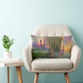 日没の池のそばの柳と藤 ランバークッション (椅子)