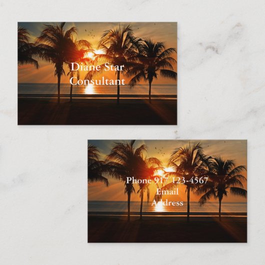 日没の海のデザイン 名刺 (正面/裏面)