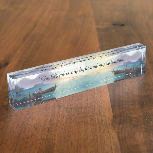 日没の海の主は私の軽いボートの名札です デスクネームプレート (側面)