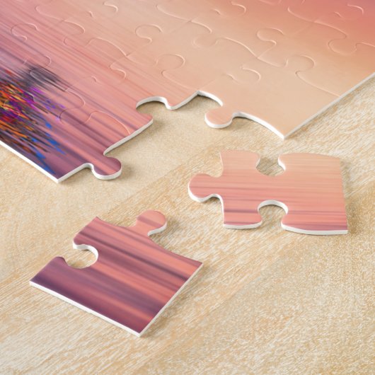 日没の海上の熱気の気球 ジグソーパズル (側面)