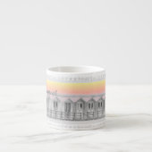 日没の海岸のビーチ小屋が付いている退職のコップ エスプレッソカップ (正面)