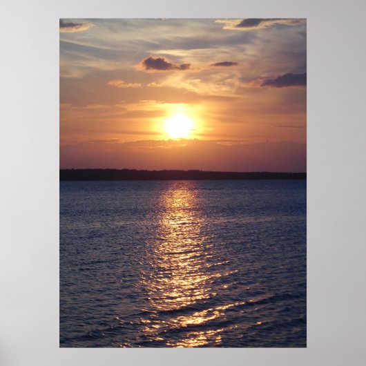 日没の湖（垂直） ポスター (正面)