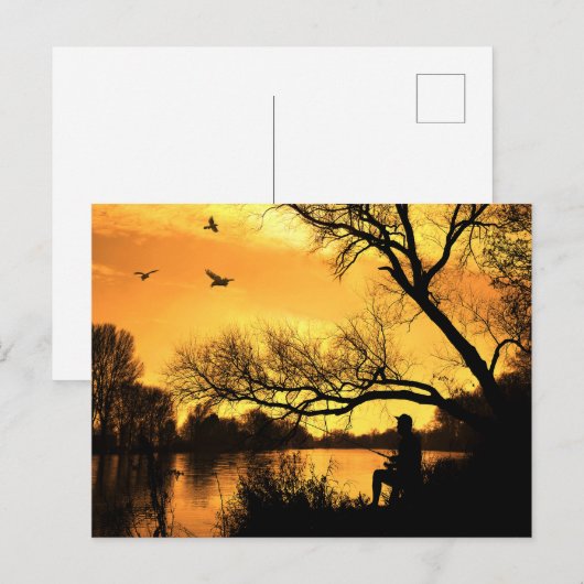 日没の漁師 ポストカード (正面/裏面)