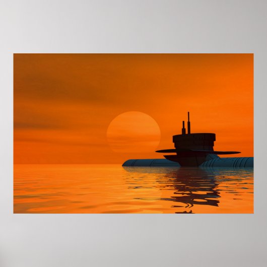 日没の潜水艦 ポスター (正面)