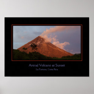 日没の火山ポスター ポスター