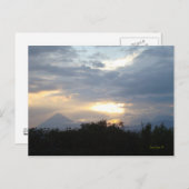 日没の火山 ポストカード (正面/裏面)