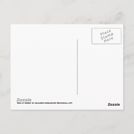 日没の火山 ポストカード (裏面)