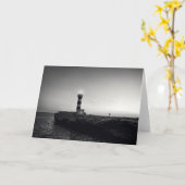 日没の灯台 カード (黄色い花)