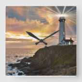 日没の灯台 スクエア壁時計 (正面)